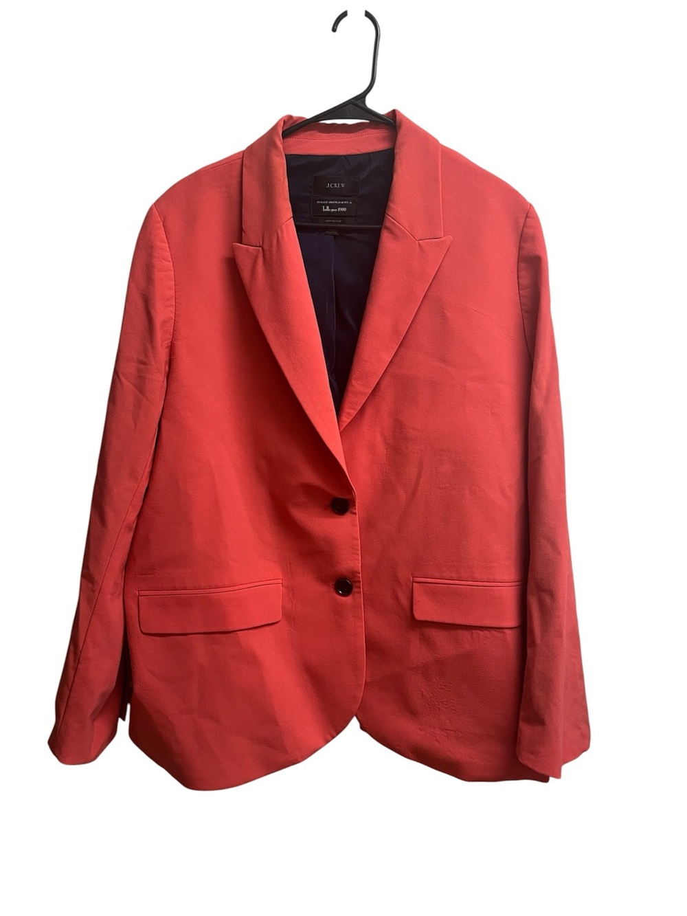 J. Crew Plus Size Sommerset Blazer in Italian Stretch Wool Salmon Coral SZ 20